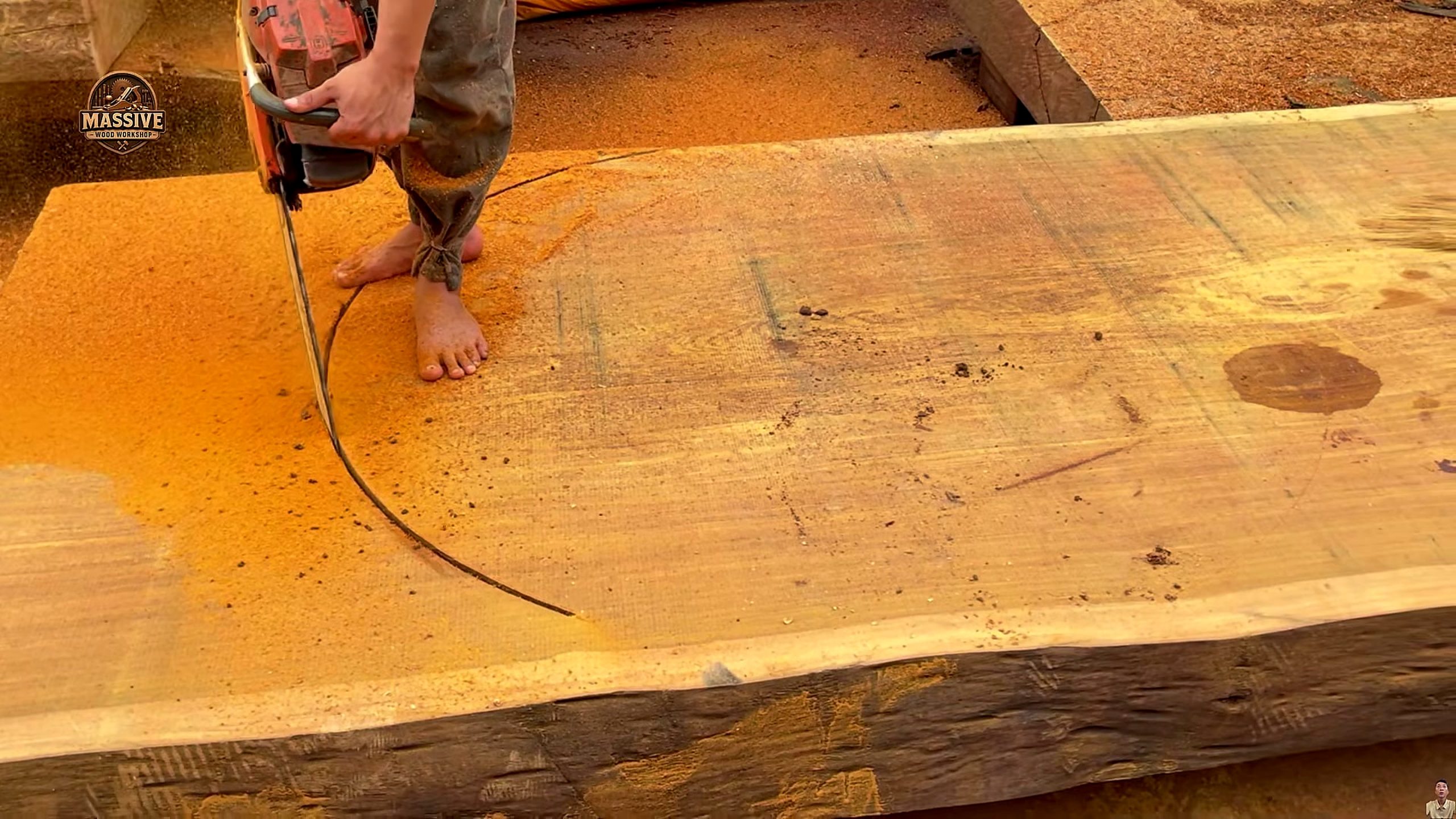 giant wood factory - the main work stage that carries the video's practical lesson
