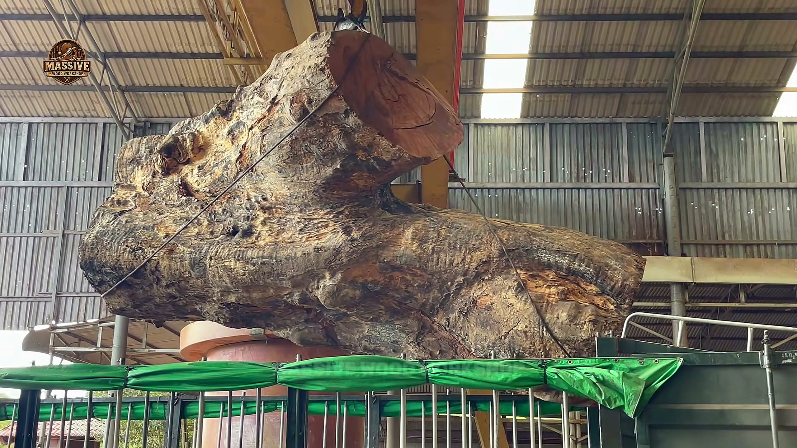 giant wood factory - the source video context before the main process is judged