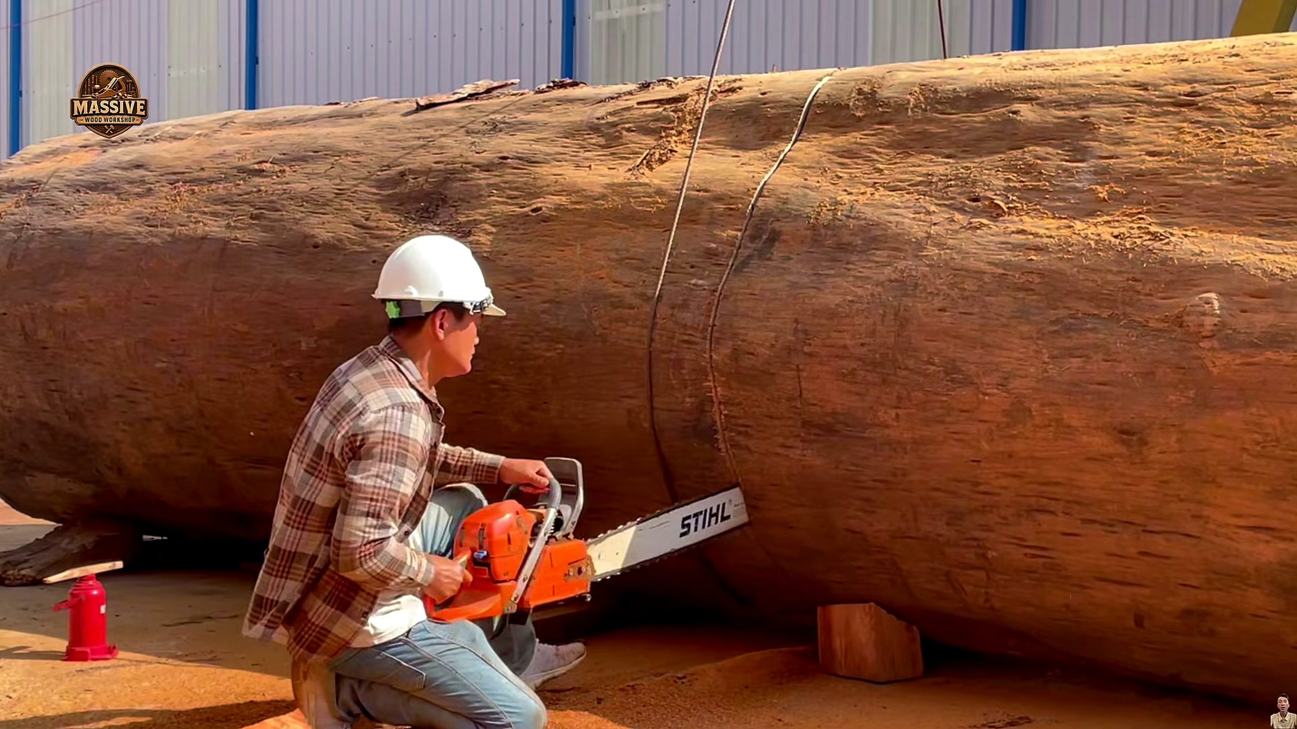 giant wood factory - the source video context before the main process is judged