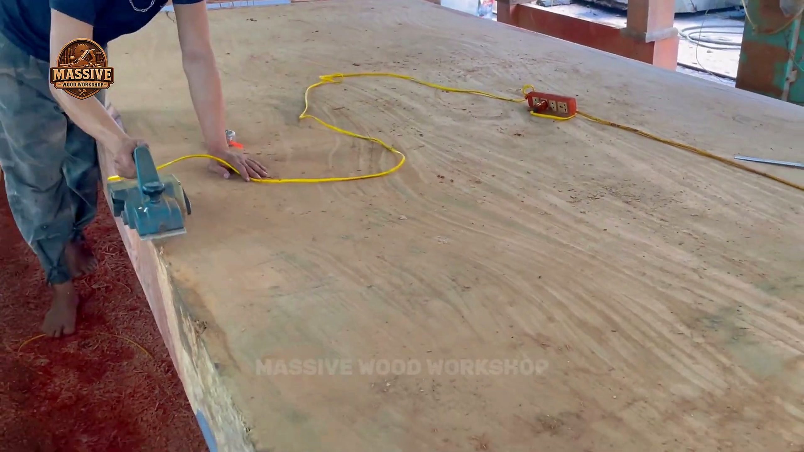 giant wood slab - a detail-check moment that helps readers inspect the process