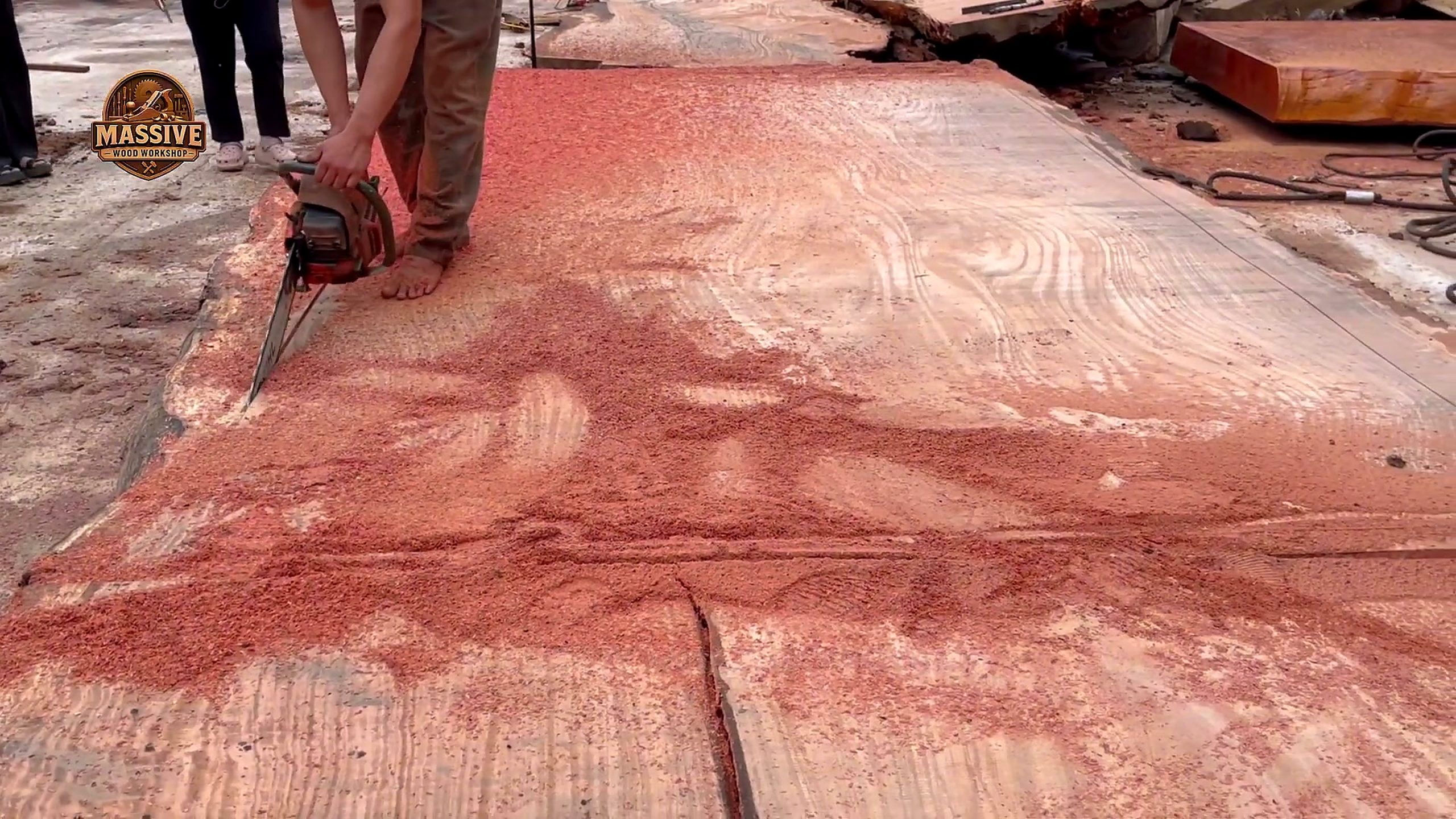 giant wood slab - the later review stage where the result can be evaluated