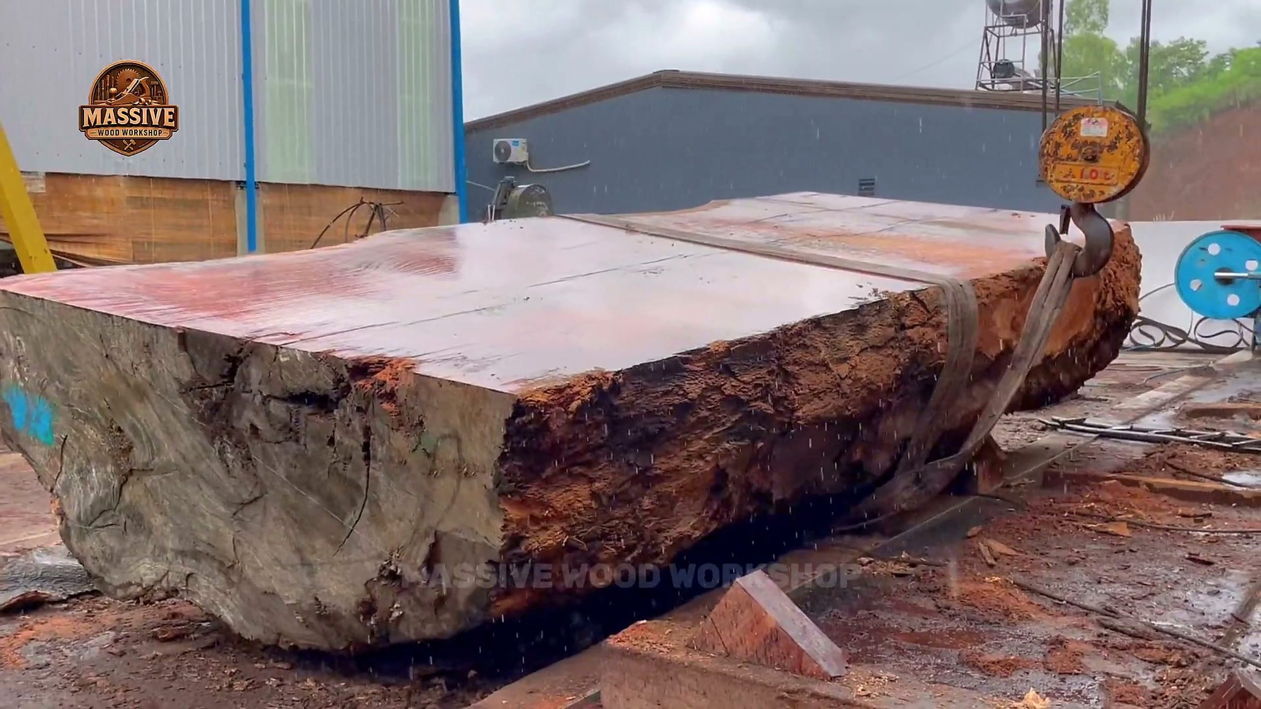 giant wood slab - the source video context before the main process is judged