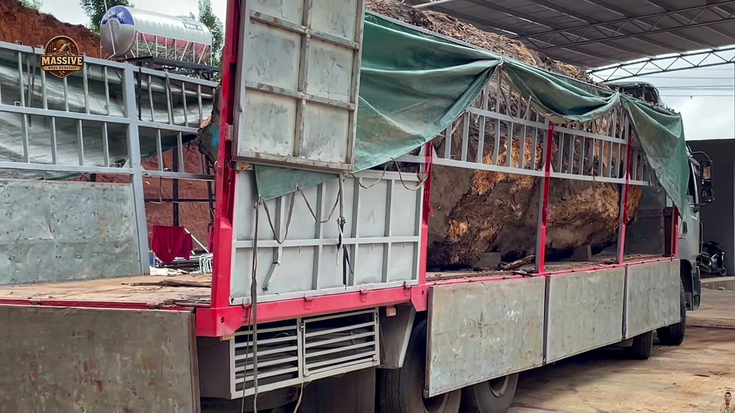giant wooden factory - the source video context before the main process is judged