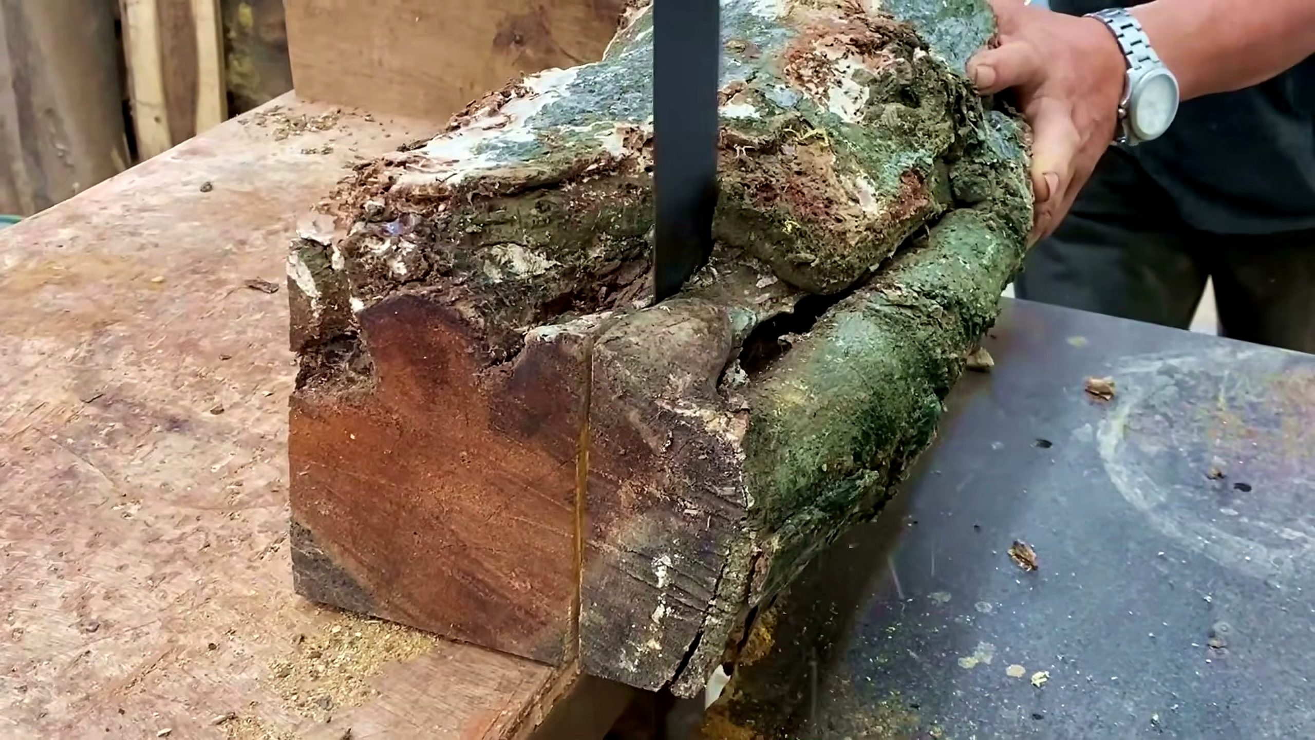 million dollar ideas woodworker turns scraps - the setup or early workflow visible in the source video