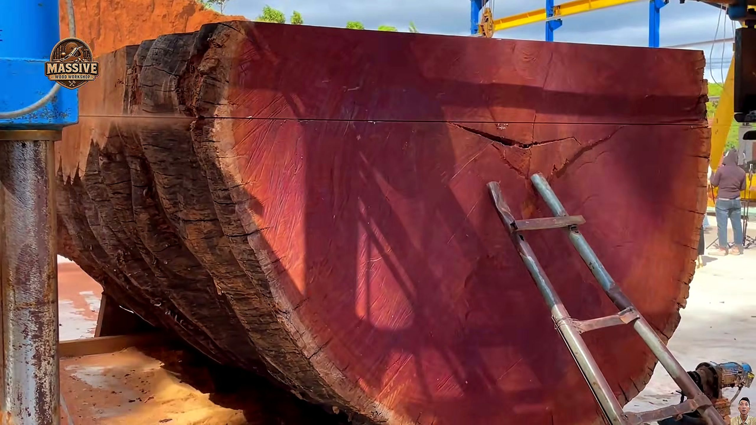 modern sawmill - the setup or early workflow visible in the source video