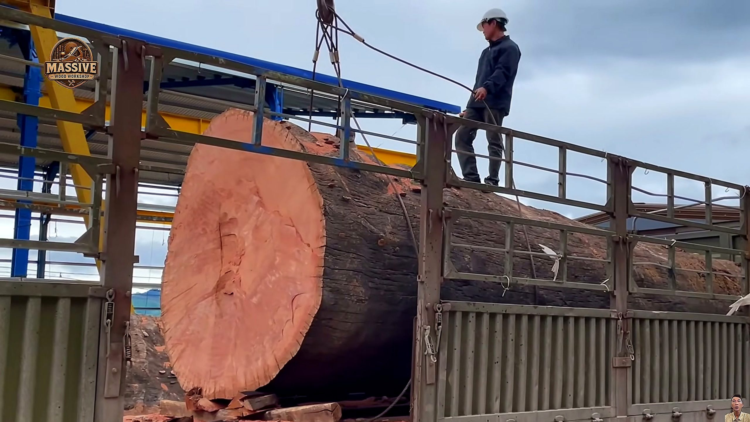 modern sawmill - the source video context before the main process is judged