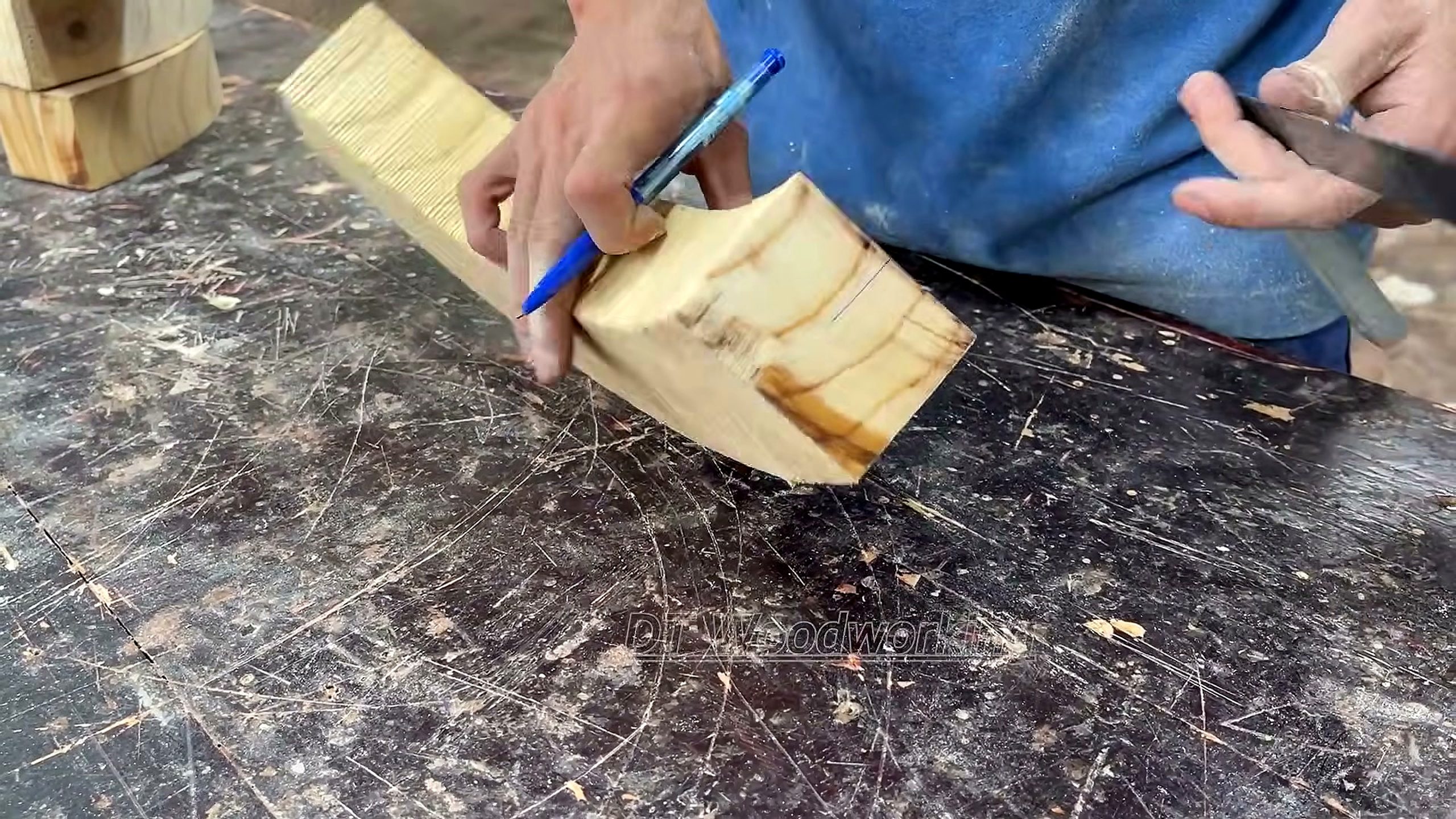 ordinary wood - the setup or early workflow visible in the source video