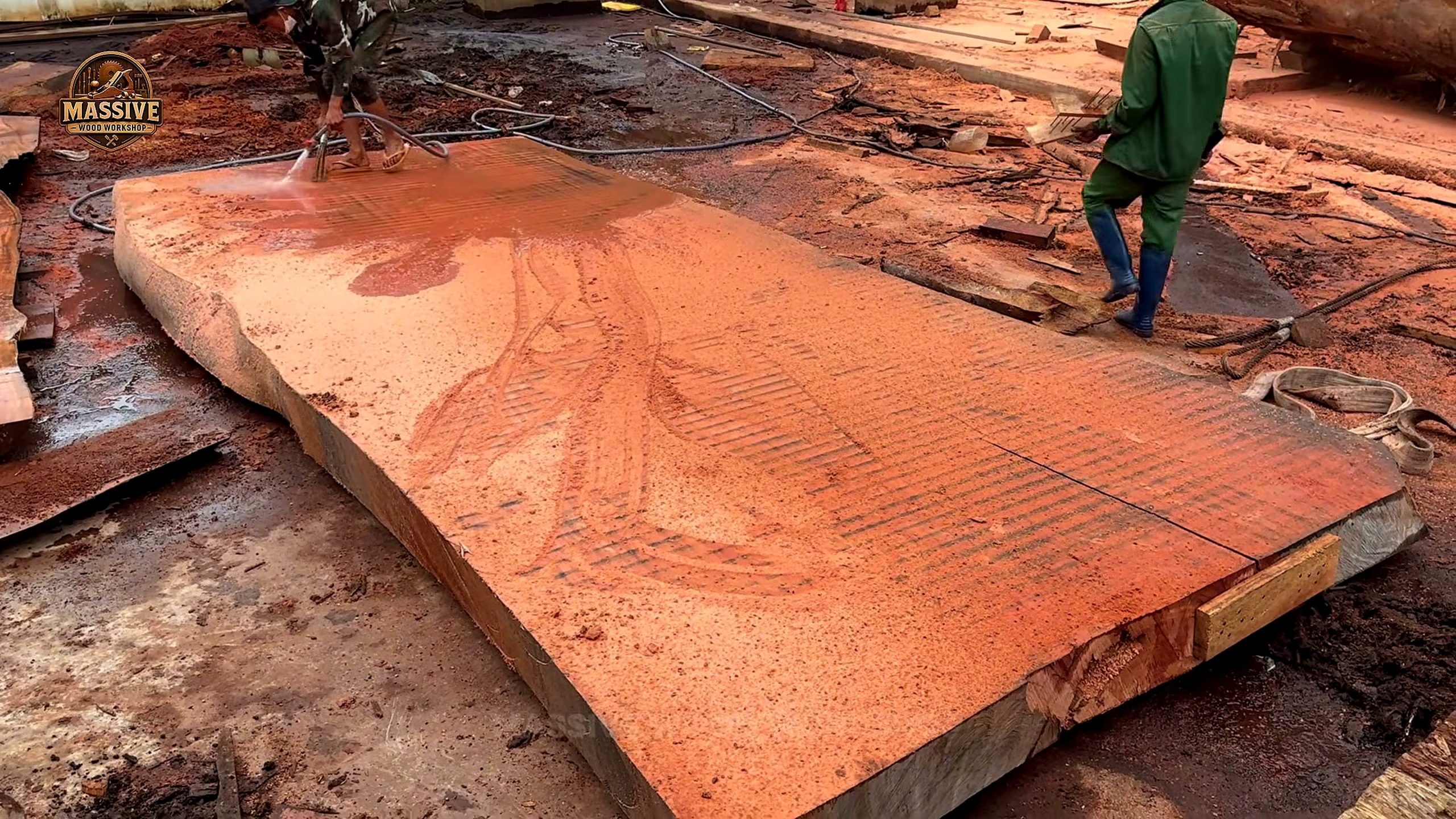 rare timber - close inspection moment after the surface is exposed