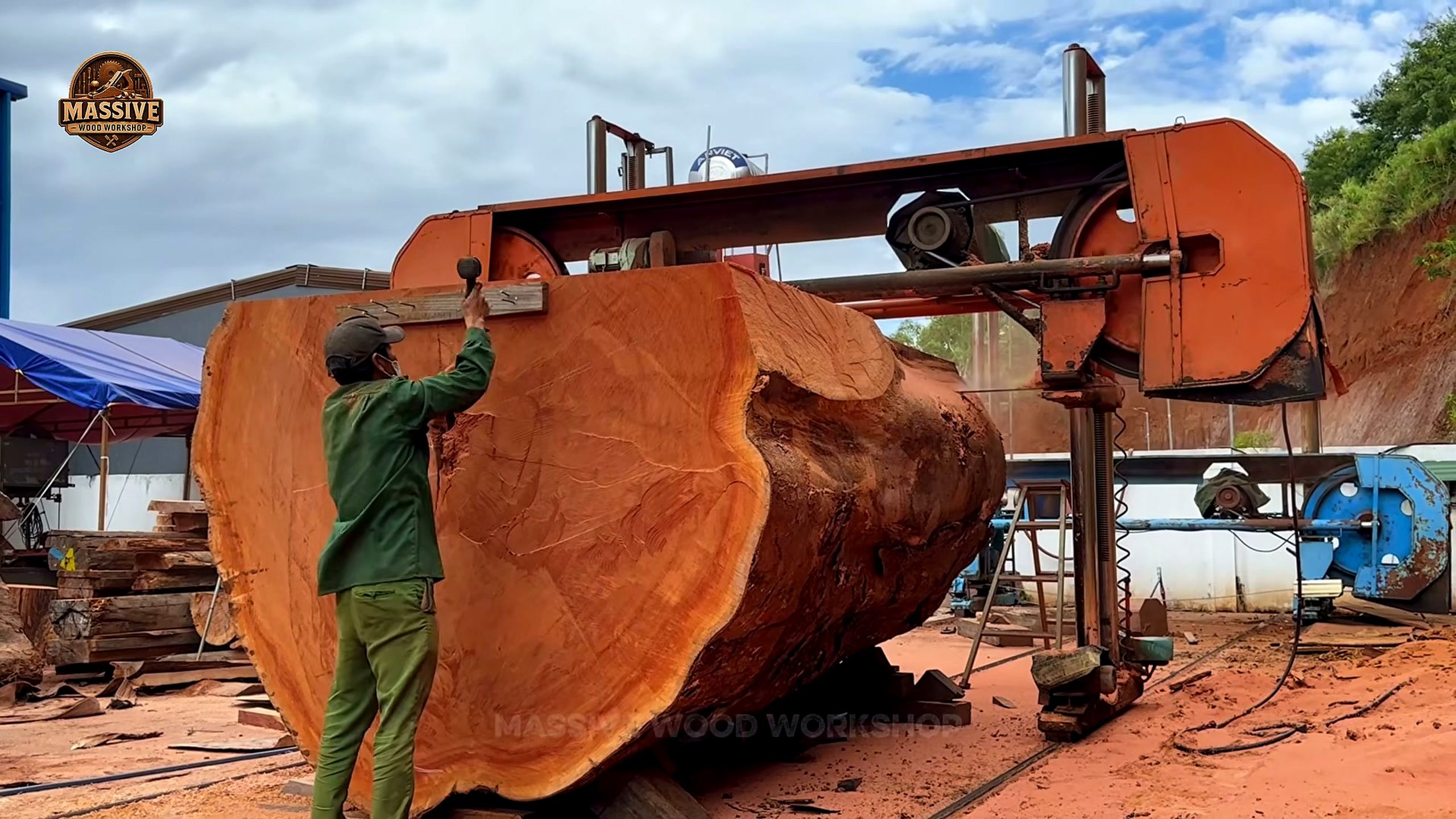 rare timber - work area and timber position before inspection