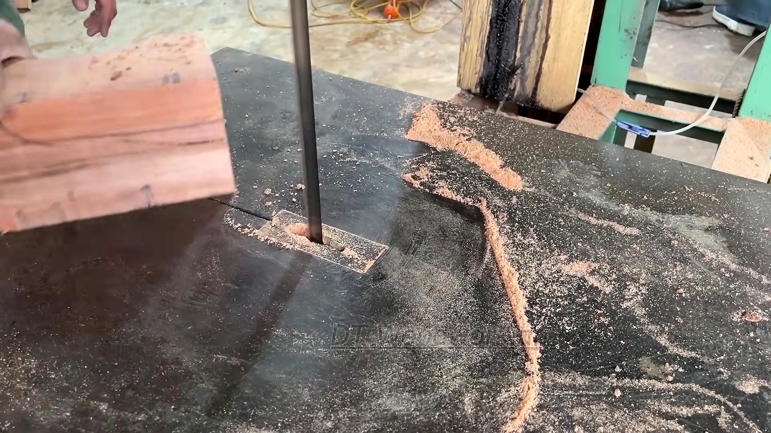 redwood logs - the setup or early workflow visible in the source video