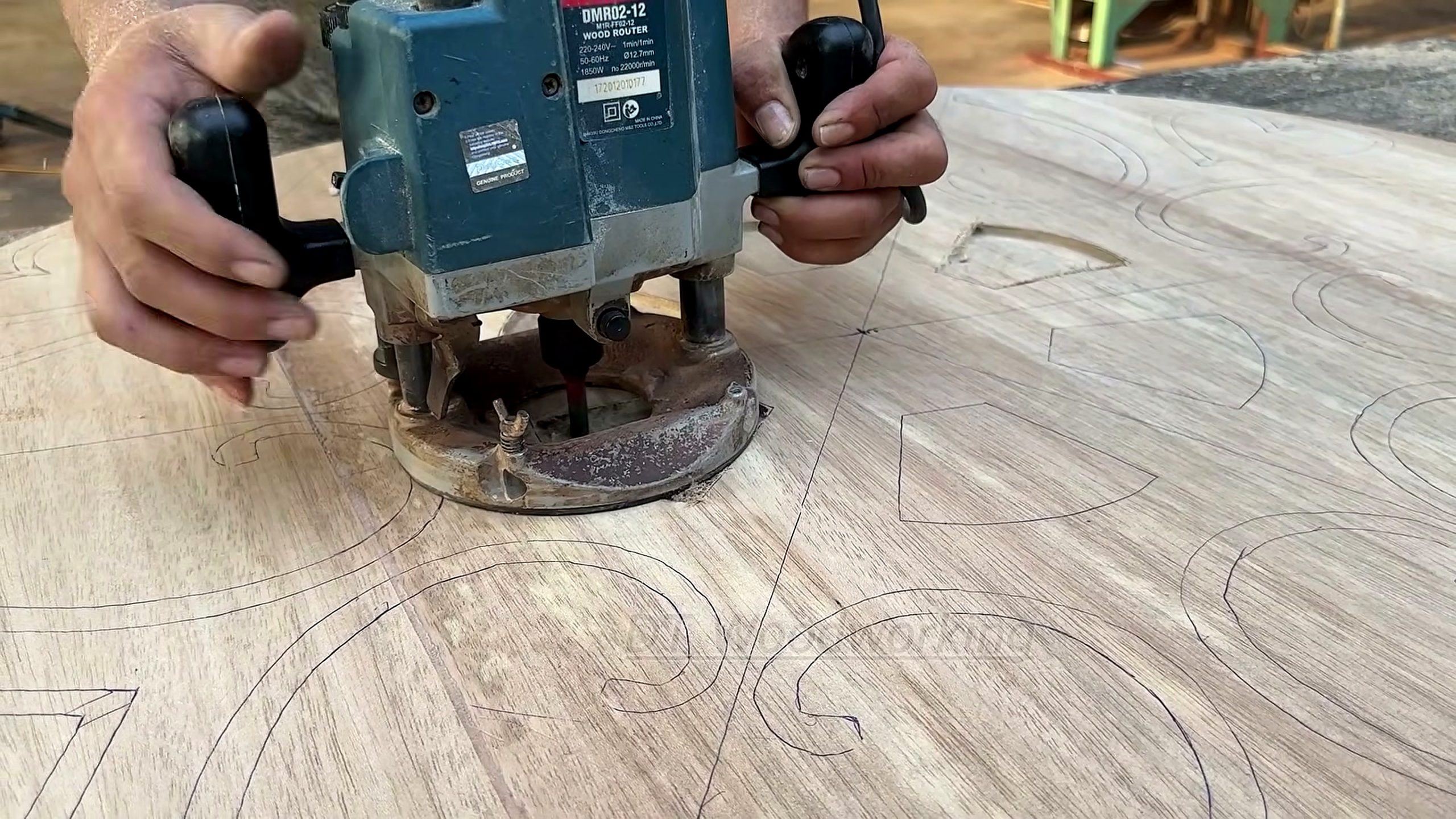 stunning coffee table - the setup or early workflow visible in the source video